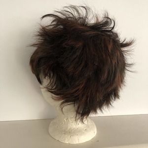 Annette Wig by Ashro 6911236 Dark Brown Burgundy Short Shag